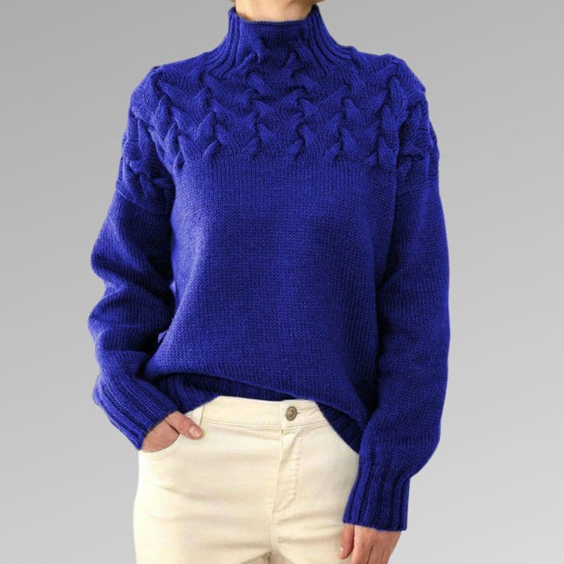 Nala - Pull en maille avec col haut tressé
