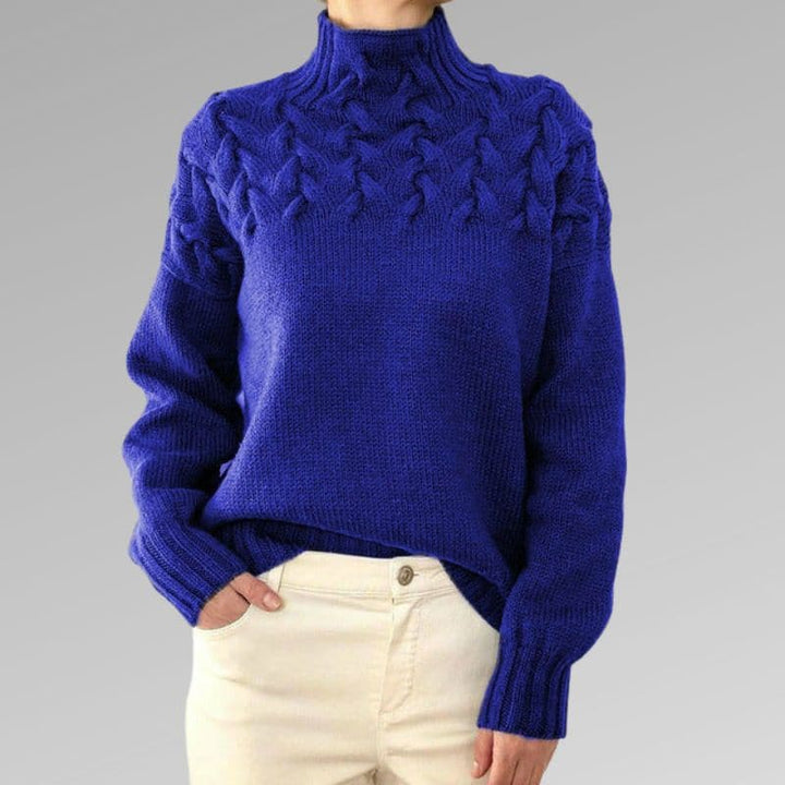 Nala - Pull en maille avec col haut tressé