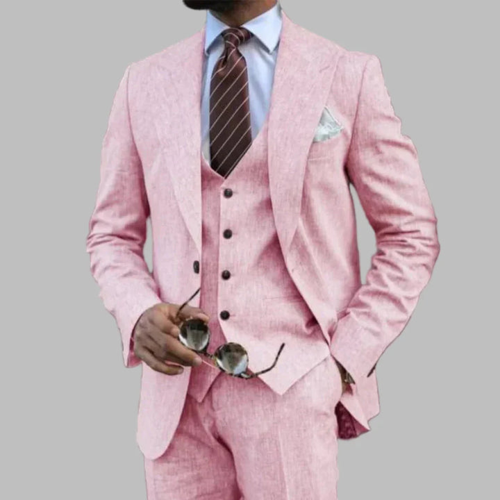 Costume trois pièces léger pour homme avec col rabattu