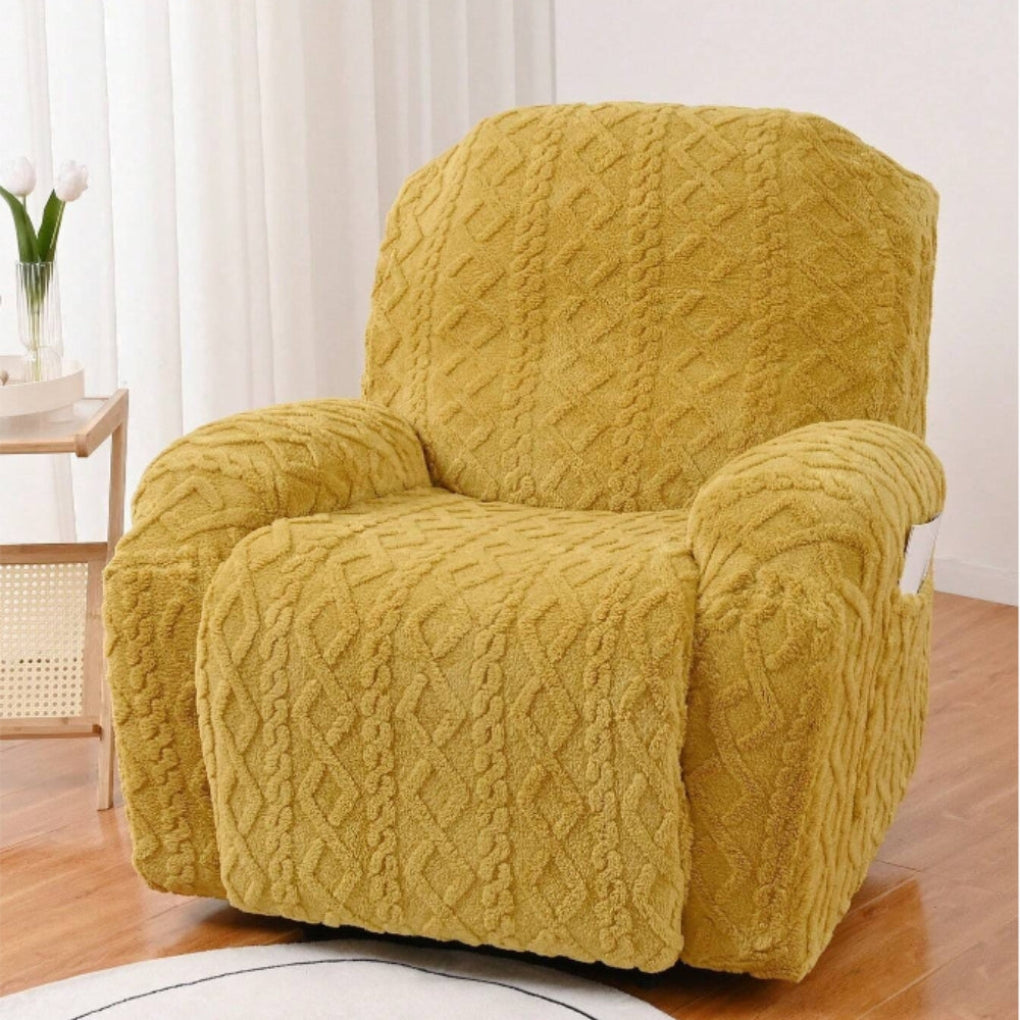 Housse de canapé inclinable en peluche douce et antidérapante pour l'hiver