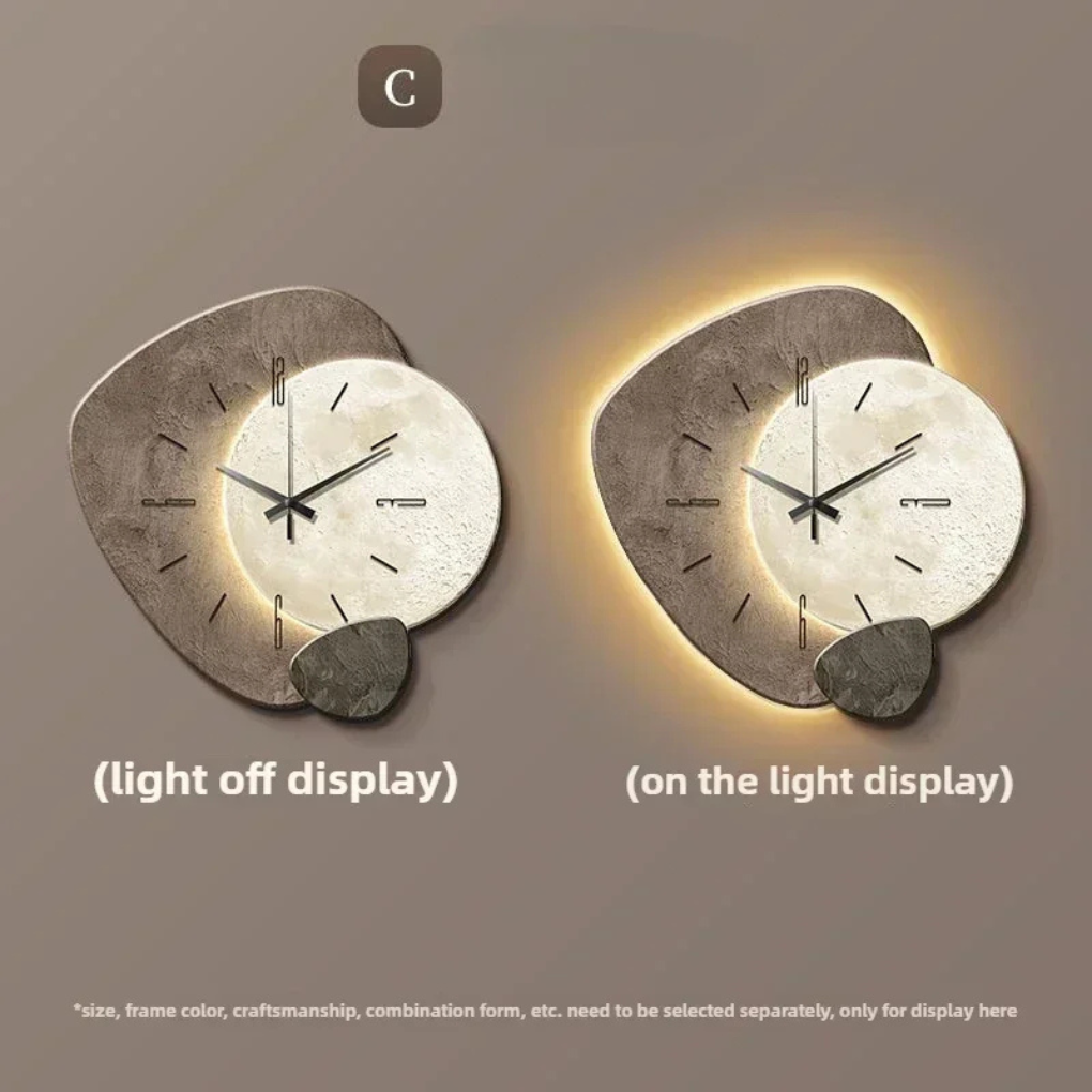 Horloge murale minimaliste moderne avec lumière