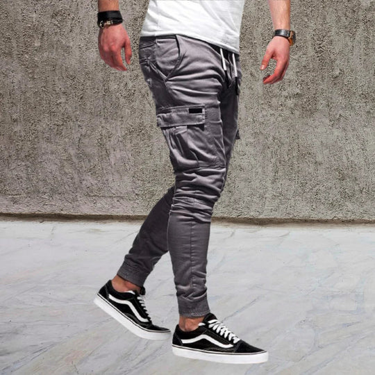 Pantalon cargo décontracté pour homme avec poches à rabat