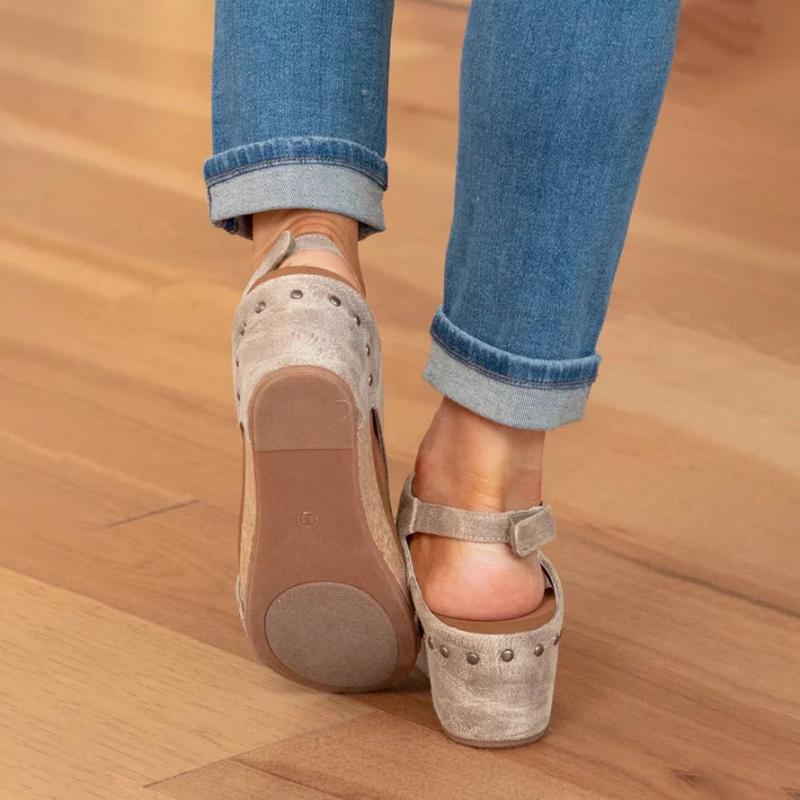 Valery - Sandales orthopédiques en cuir pour femmes avec soutien supplémentaire