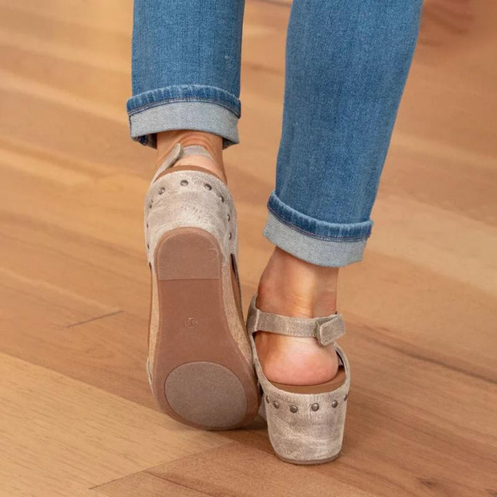Valery - Sandales orthopédiques en cuir pour femmes avec soutien supplémentaire
