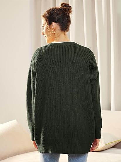 Cardigan oversize à col en V et fermeture à boutons