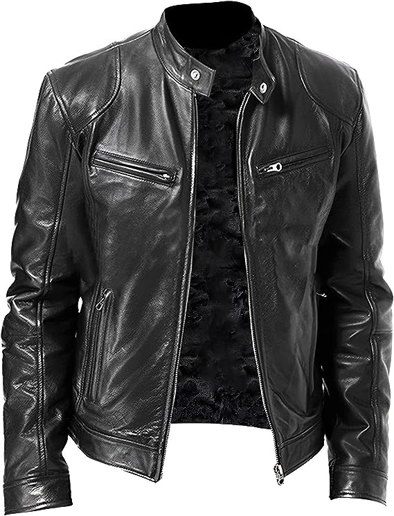 Veste en cuir classique pour homme
