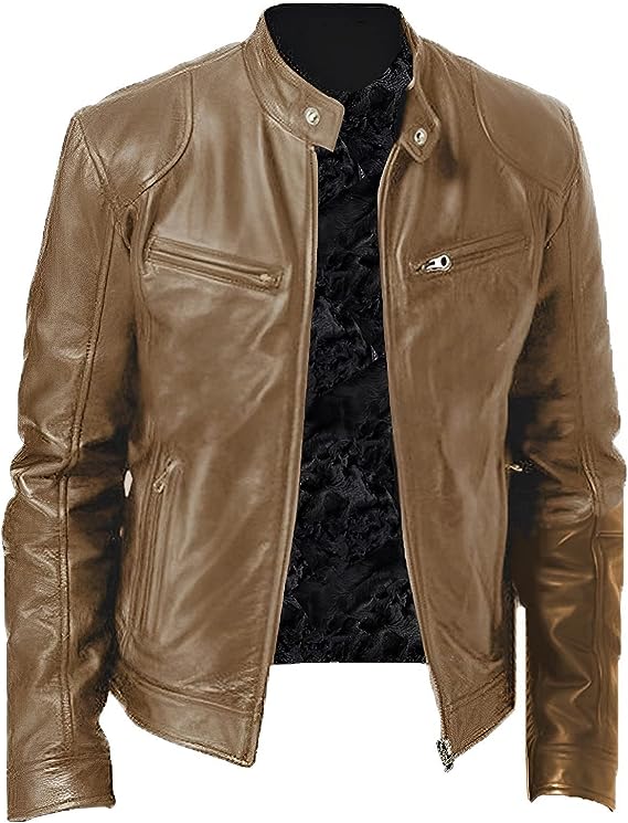 Veste en cuir classique pour homme