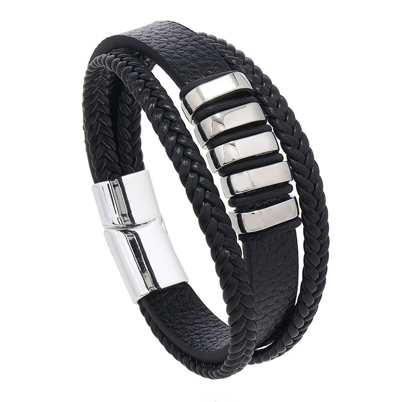 Bracelet en cuir élégant pour hommes : Un accessoire masculin et raffiné