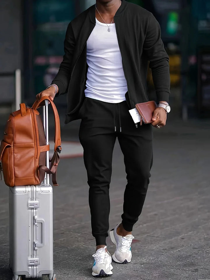 Ensemble veste et pantalon zippés pour homme