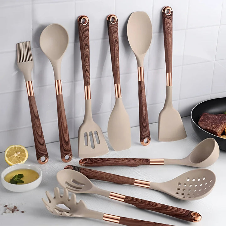 Set de 10 Ustensiles de Cuisine en Silicone