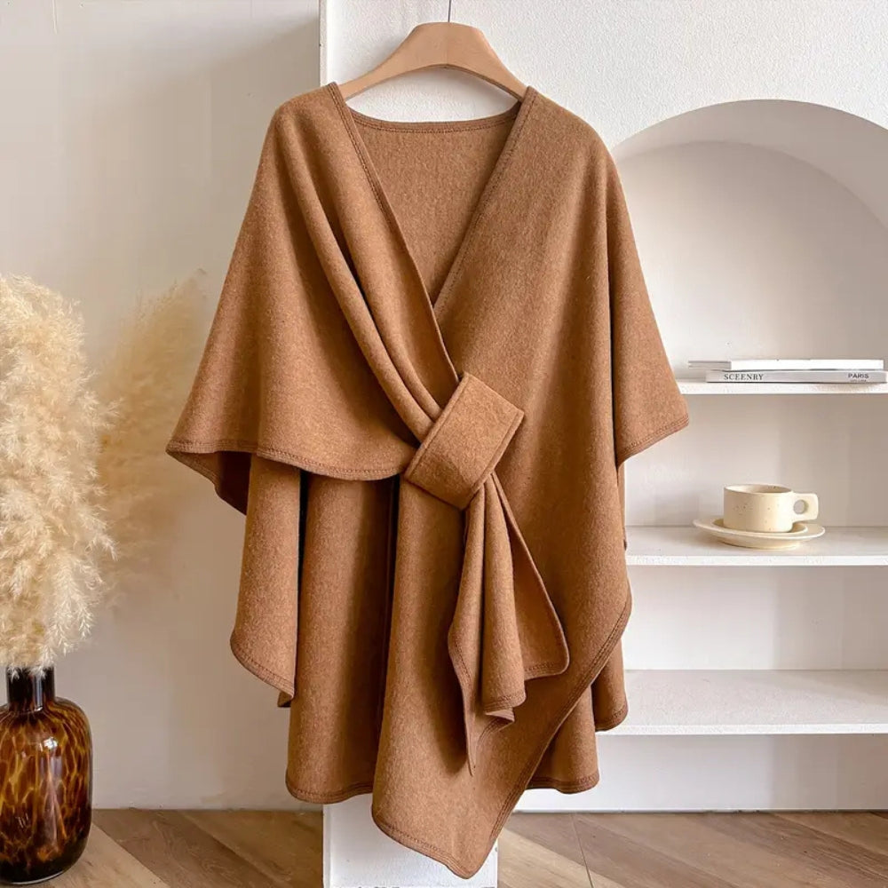 Manteau châle coupe-vent luxueux pour femme
