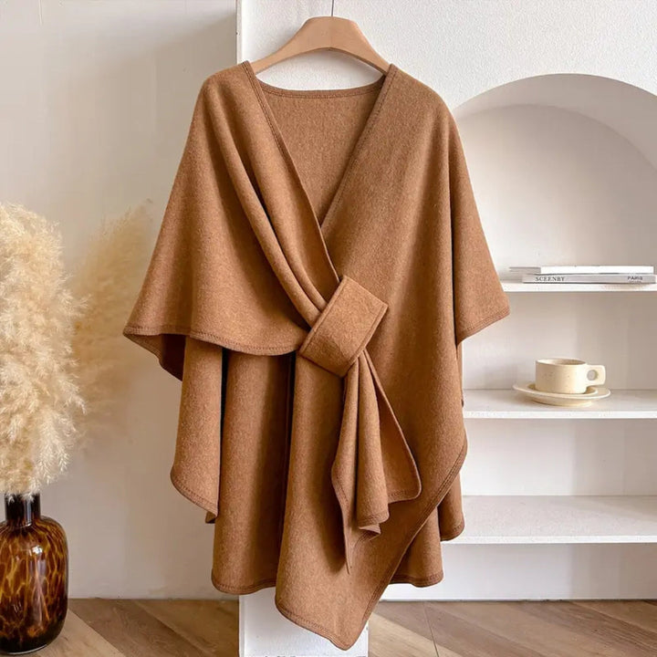 Manteau châle coupe-vent luxueux pour femme