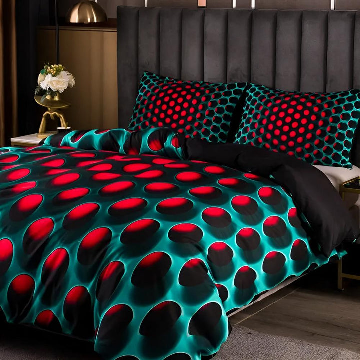 Parure de Lit 3 Pièces avec Motif Galactique en 3D