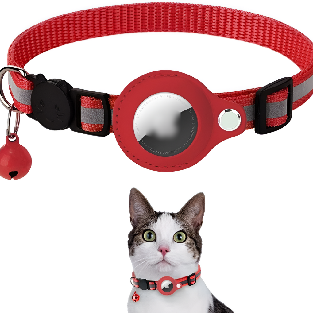 Collier GPS pour chat avec design réfléchissant
