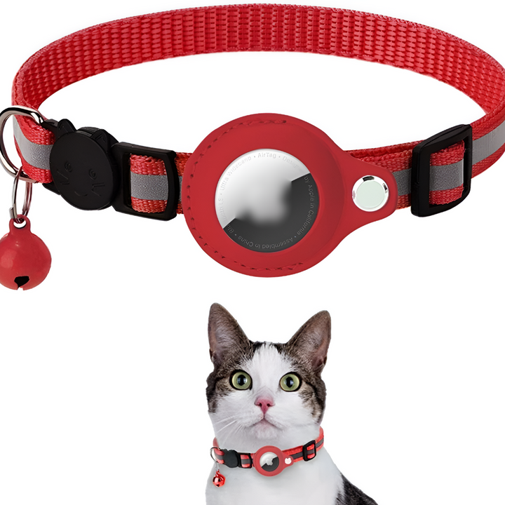Collier GPS pour chat avec design réfléchissant