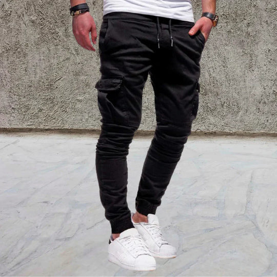Pantalon cargo décontracté pour homme avec poches à rabat