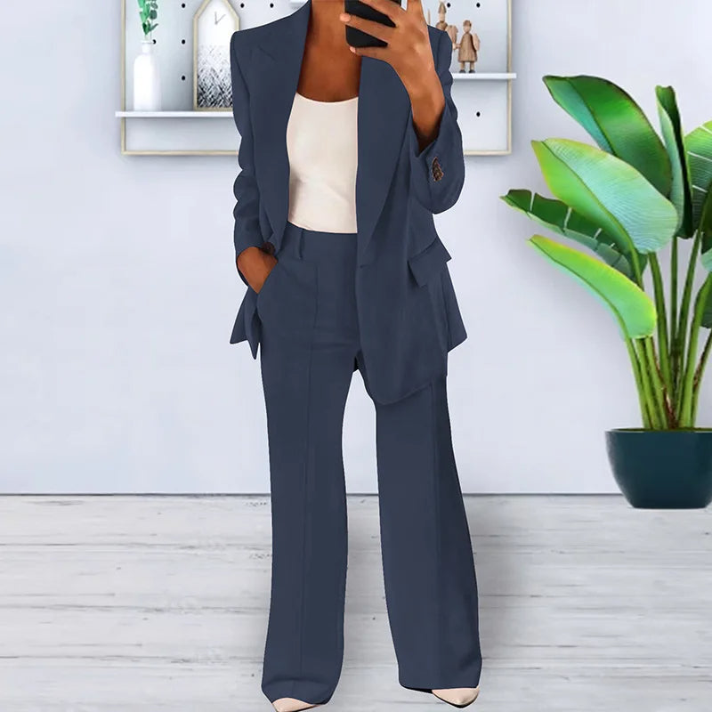 Tailleur-pantalon pour femme avec pantalon large