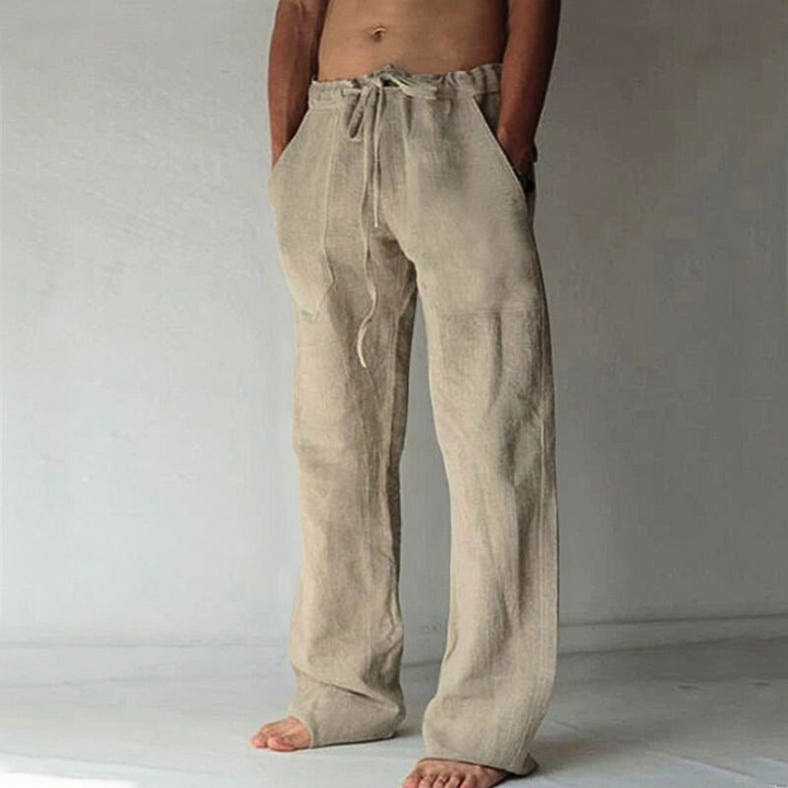 Pantalon décontracté confortable à taille haute avec cordon de serrage
