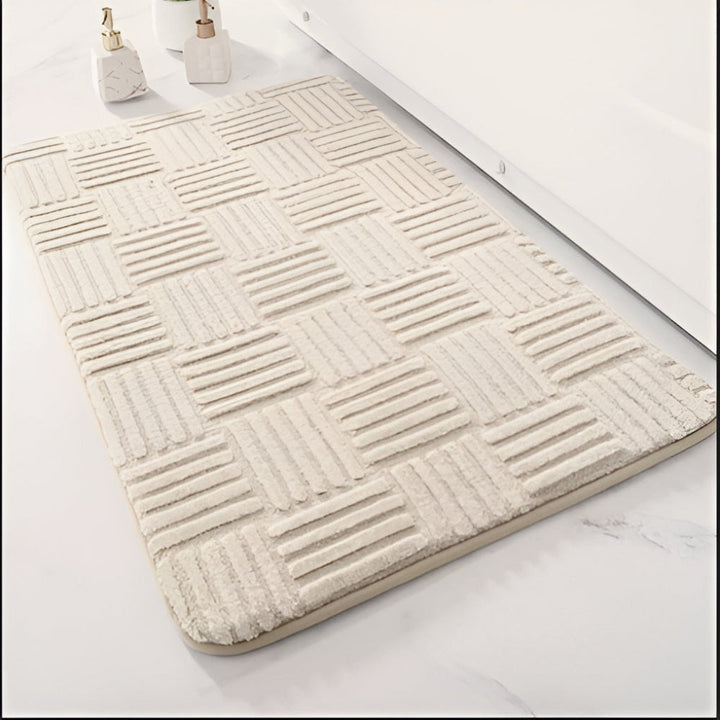 Tapis de salle de bain à poils longs ultra-absorbant et extra doux