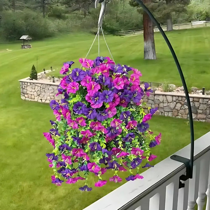 Décoration suspendue de fleur de gloire du matin artificielle résistante aux UV