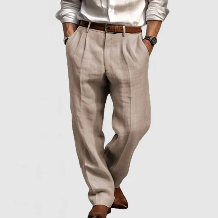 Pantalon Droit en Coton et Lin pour Homme : Élégance Décontractée et Confort Naturel