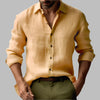 Chemise vintage à manches longues en lin pour homme
