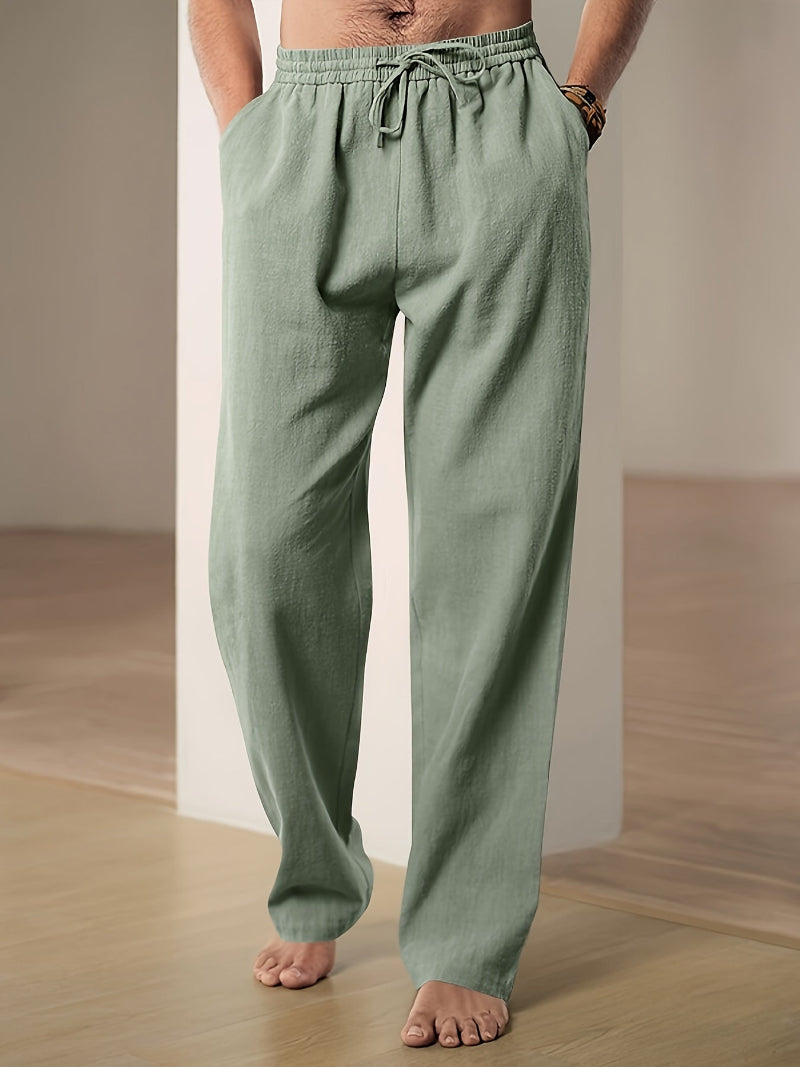 Pantalon décontracté à cordon de serrage pour homme