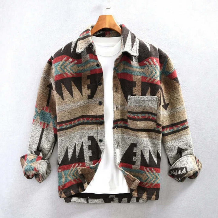Veste chemise à imprimé aztèque du Sud-Ouest