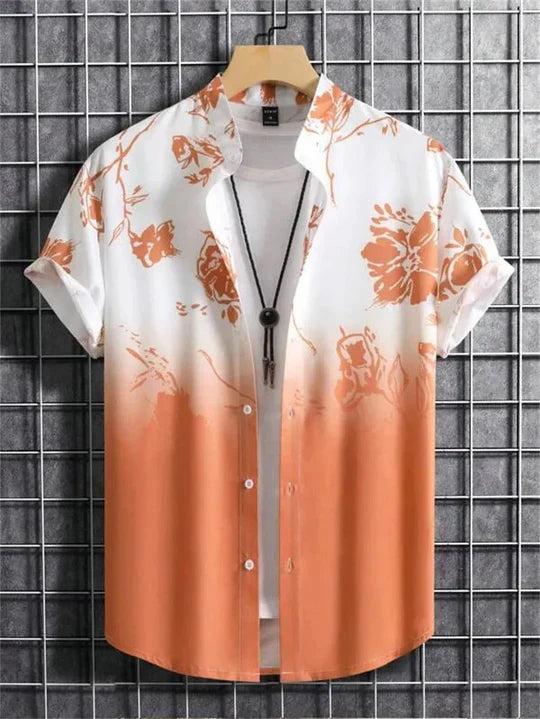 Chemise hawaïenne à imprimé floral 3D