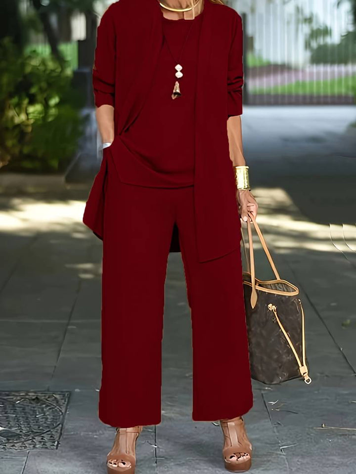 Tailleur-pantalon trois pièces élégant pour femme