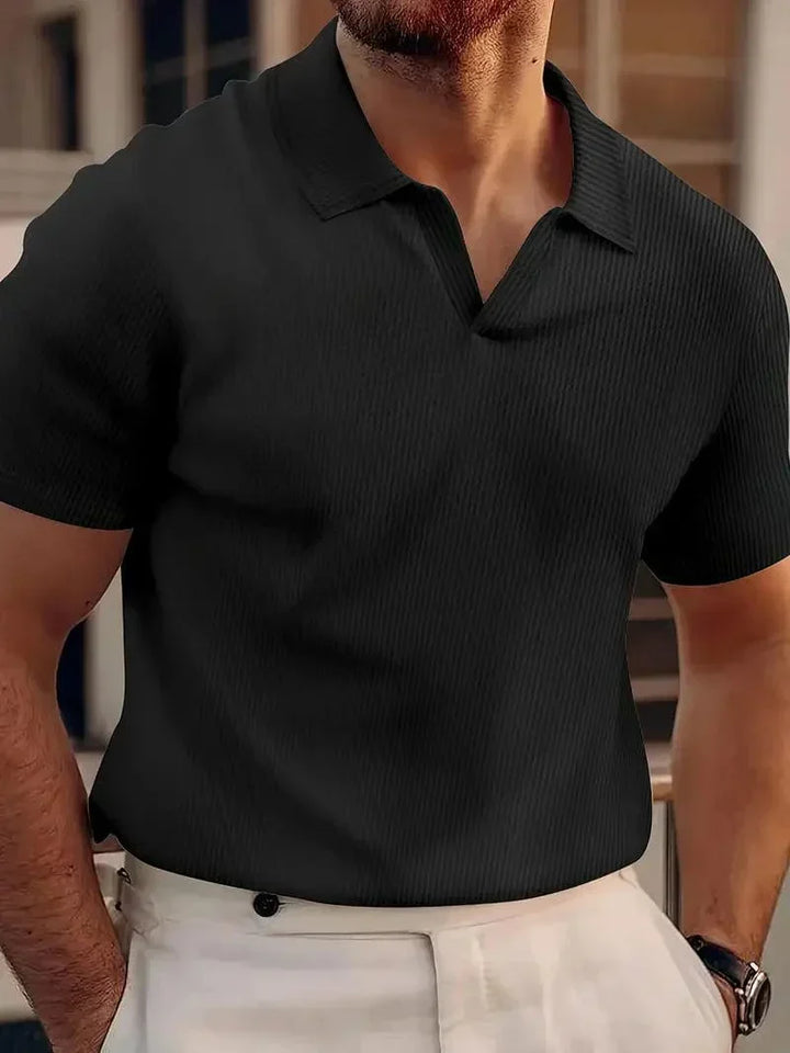 Polo décontracté sans boutons pour homme
