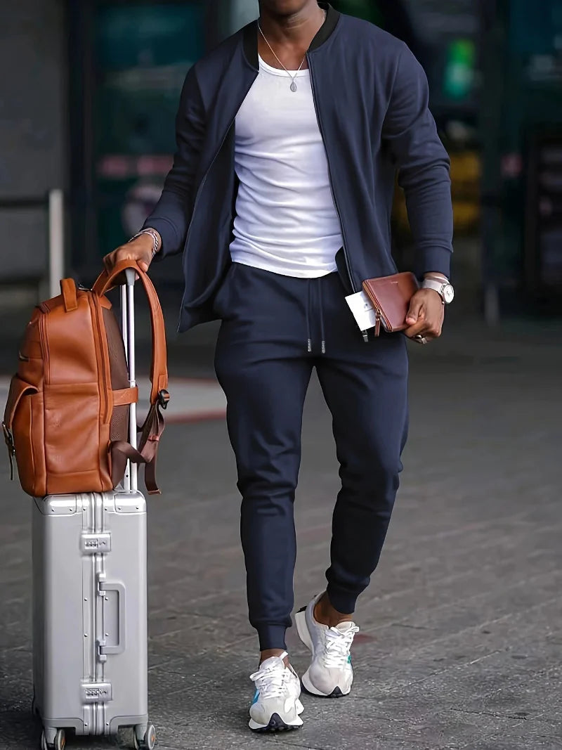 Ensemble veste et pantalon zippés pour homme