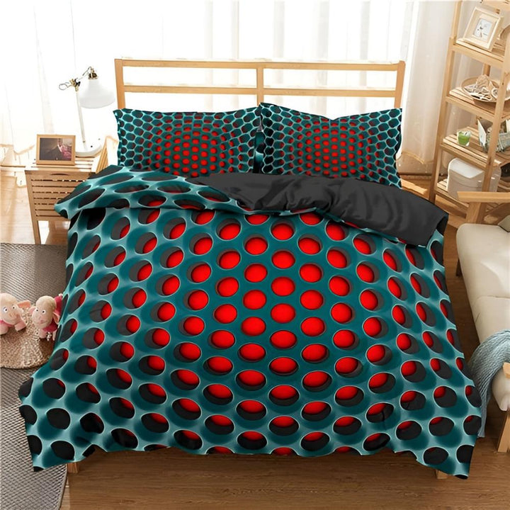 Parure de Lit 3 Pièces avec Motif Galactique en 3D