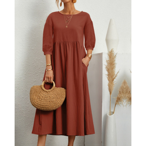 Camila – Robe d'Été Élégante à Smocks pour Femme