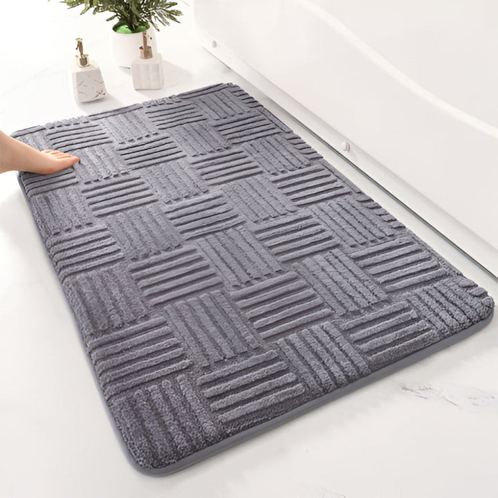 Tapis de salle de bain à poils longs ultra-absorbant et extra doux