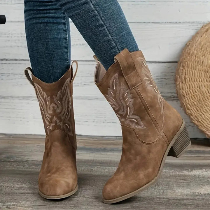 Bottes de cowboy western en cuir végétalien de qualité supérieure