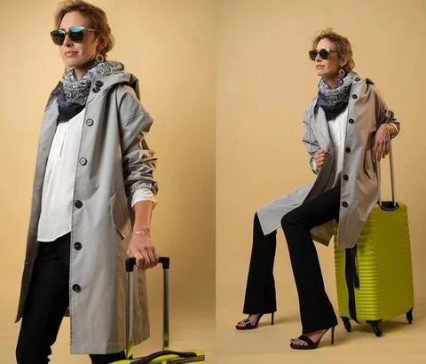 Trench-coat mi-long surdimensionné imperméable