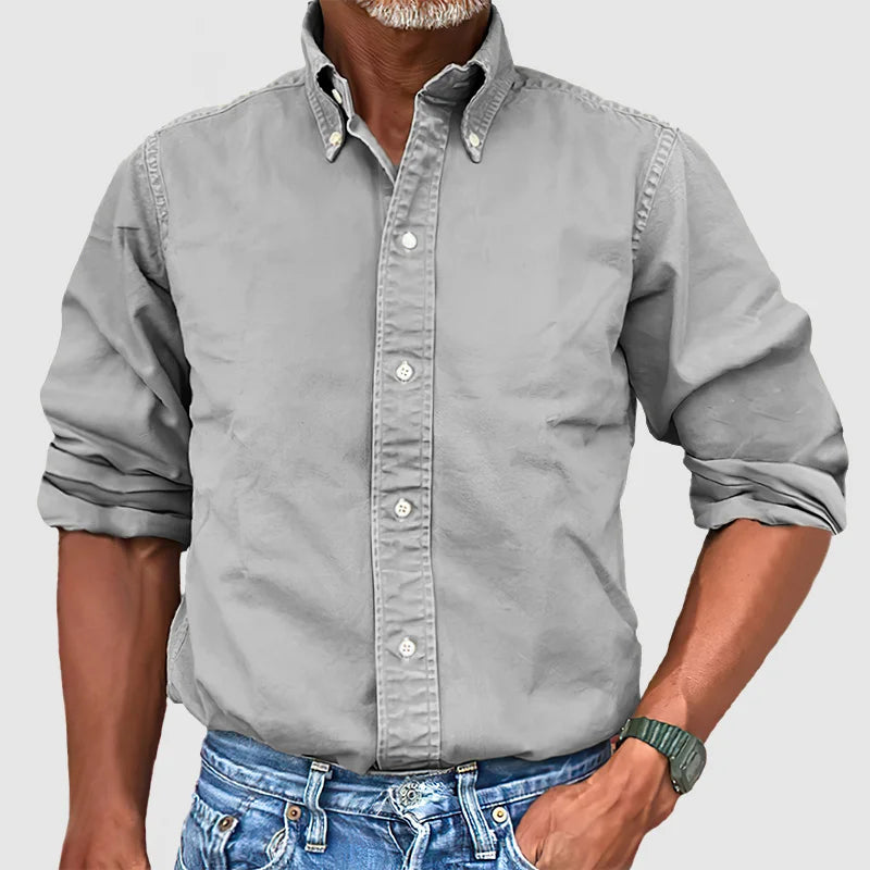 Chemise classique à manches longues pour homme