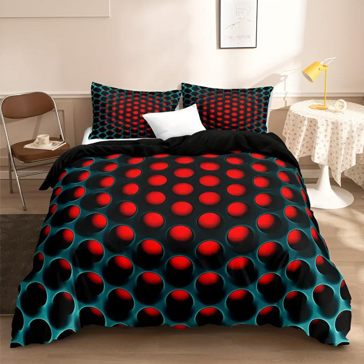 Parure de Lit 3 Pièces avec Motif Galactique en 3D