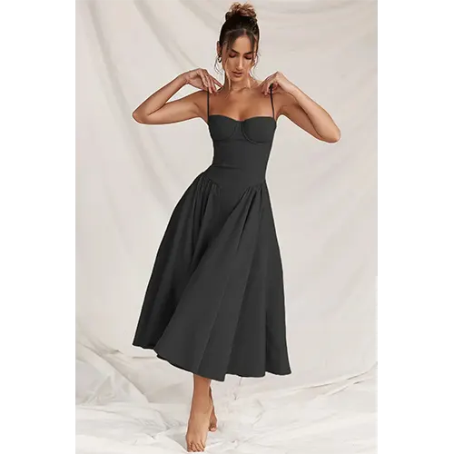 Robe Corset Élégante Midi pour Femme