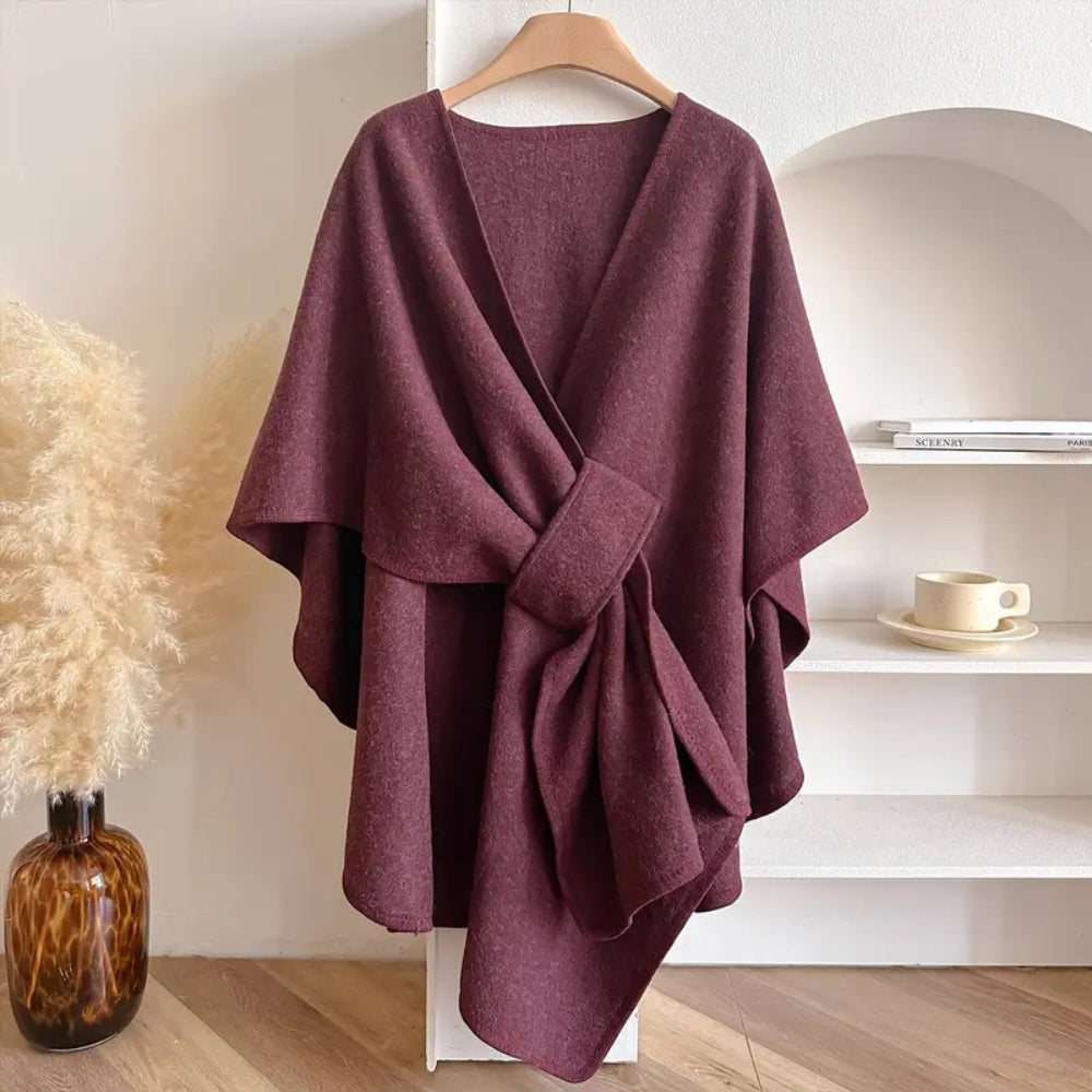 Manteau châle coupe-vent luxueux pour femme