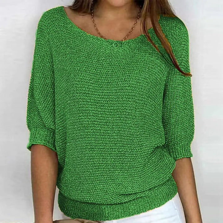 Noami – Pull tricoté chaud à manches papillon et col rond