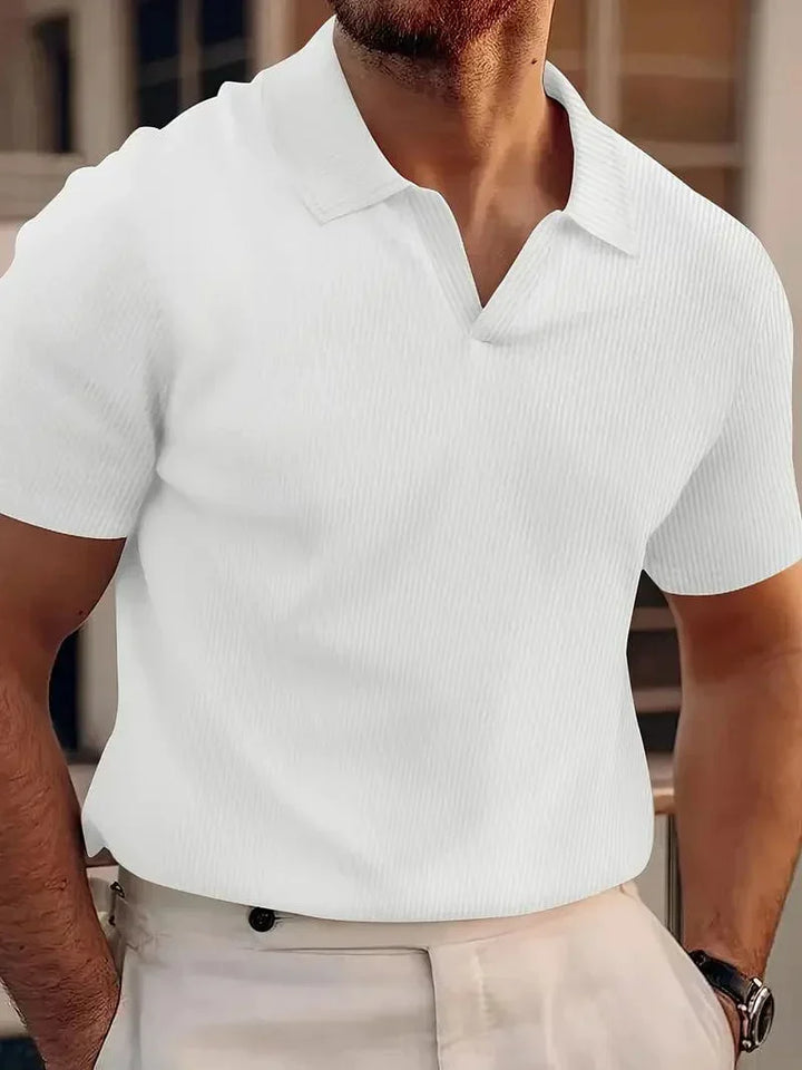 Polo décontracté sans boutons pour homme