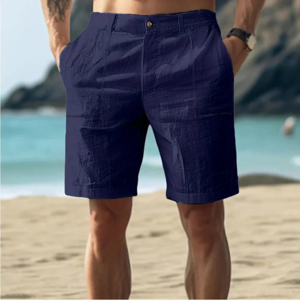 Short décontracté en lin pour homme
