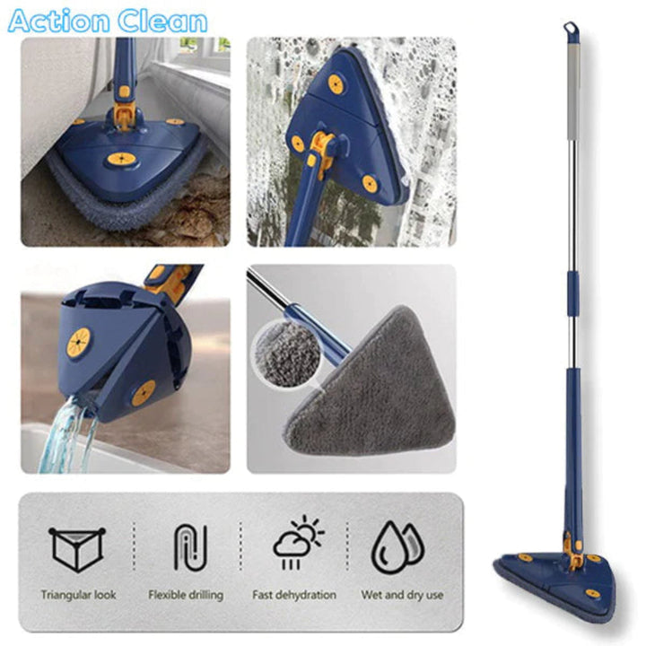 Balai plat triangulaire pour un nettoyage quotidien efficace