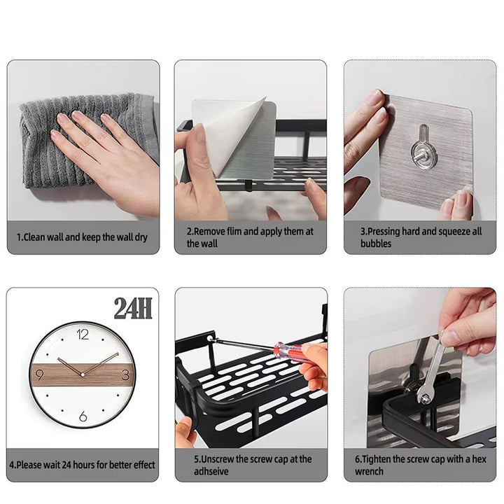 Étagère de Douche en Aluminium Sans Perçage