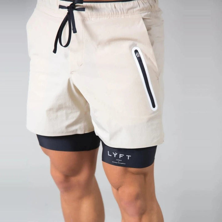 Short de sport et d'entraînement 2 en 1 pour hommes