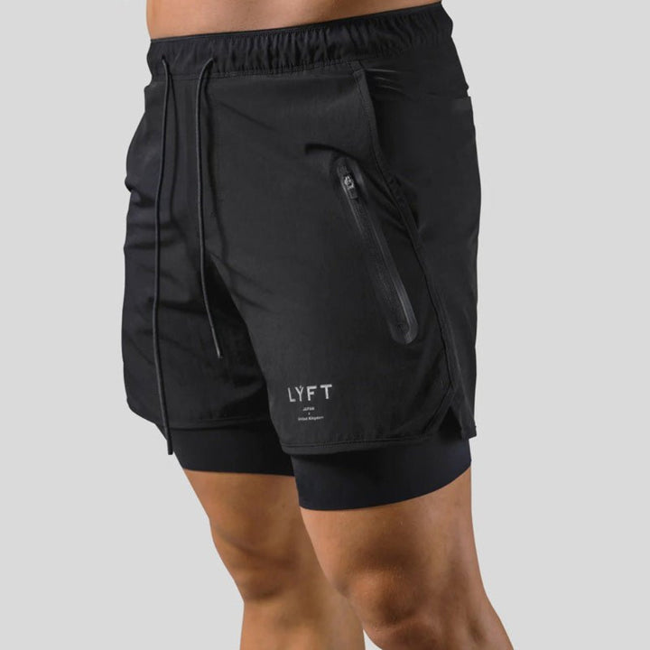 Short de sport et d'entraînement 2 en 1 pour hommes