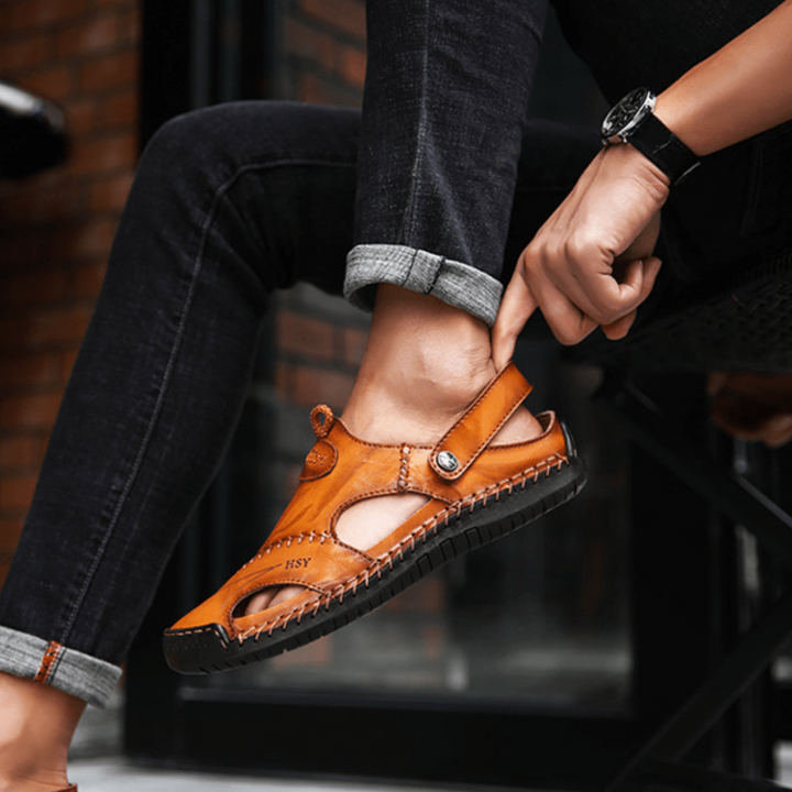 Sandales en cuir respirant pour hommes