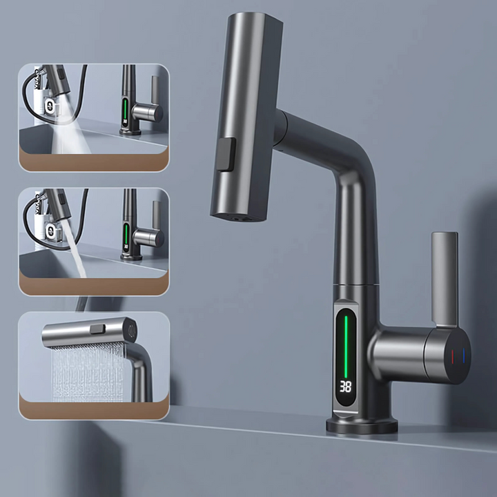 Robinet LED flexible pour cuisine et salle de bain